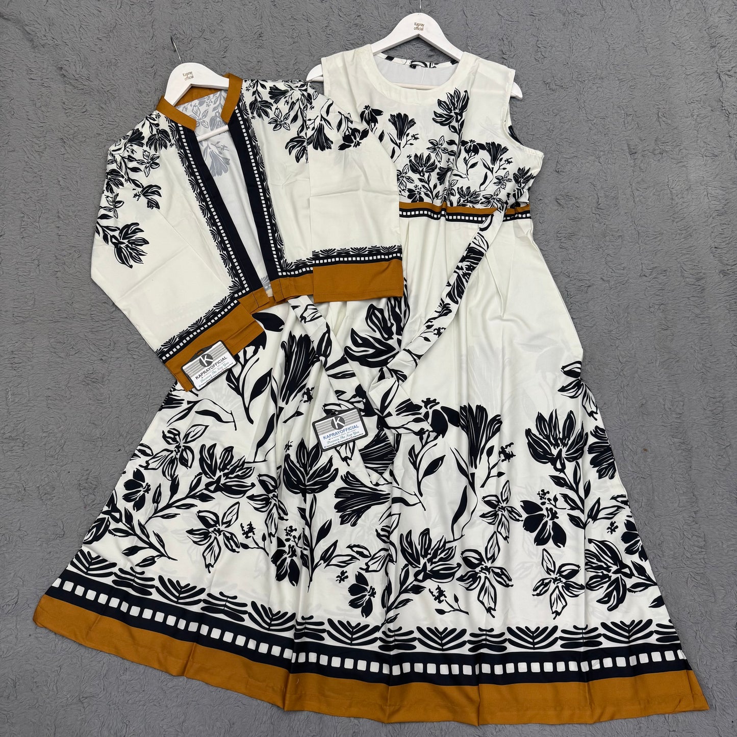 Lulu Print 2Pc Koti Maxi Elegant Crepe Georgette