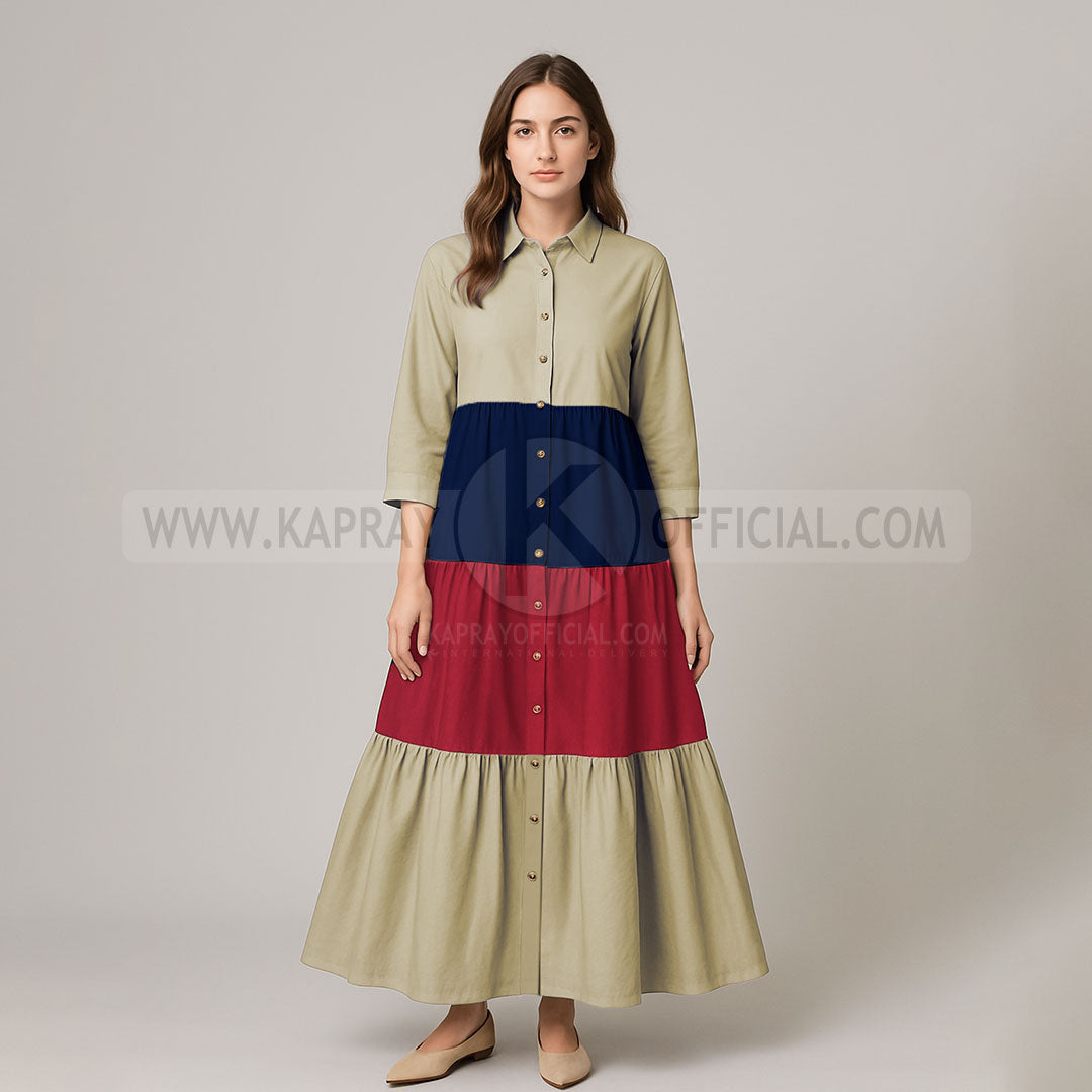 Elegant Multi Color Front Open Abaya FrocK