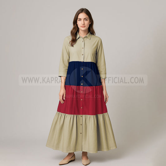 Elegant Multi Color Front Open Abaya FrocK