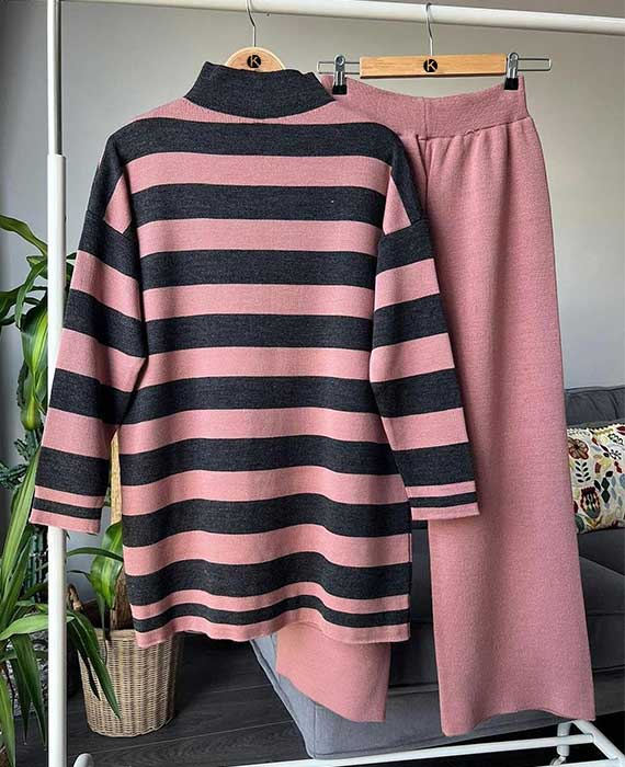 Stripe Tracksuit For Winter 2 Piece