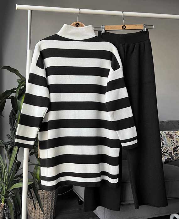 Stripe Tracksuit For Winter 2 Piece