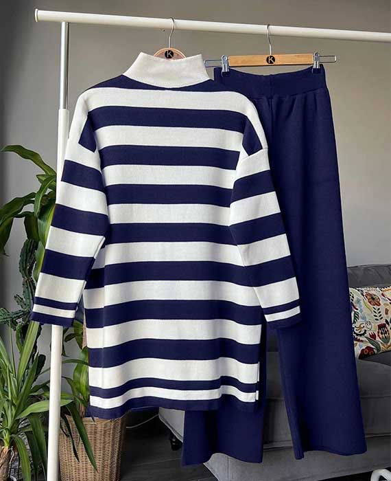 Stripe Tracksuit For Winter 2 Piece