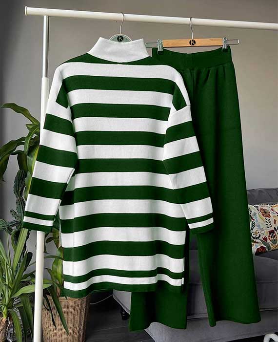 Stripe Tracksuit For Winter 2 Piece