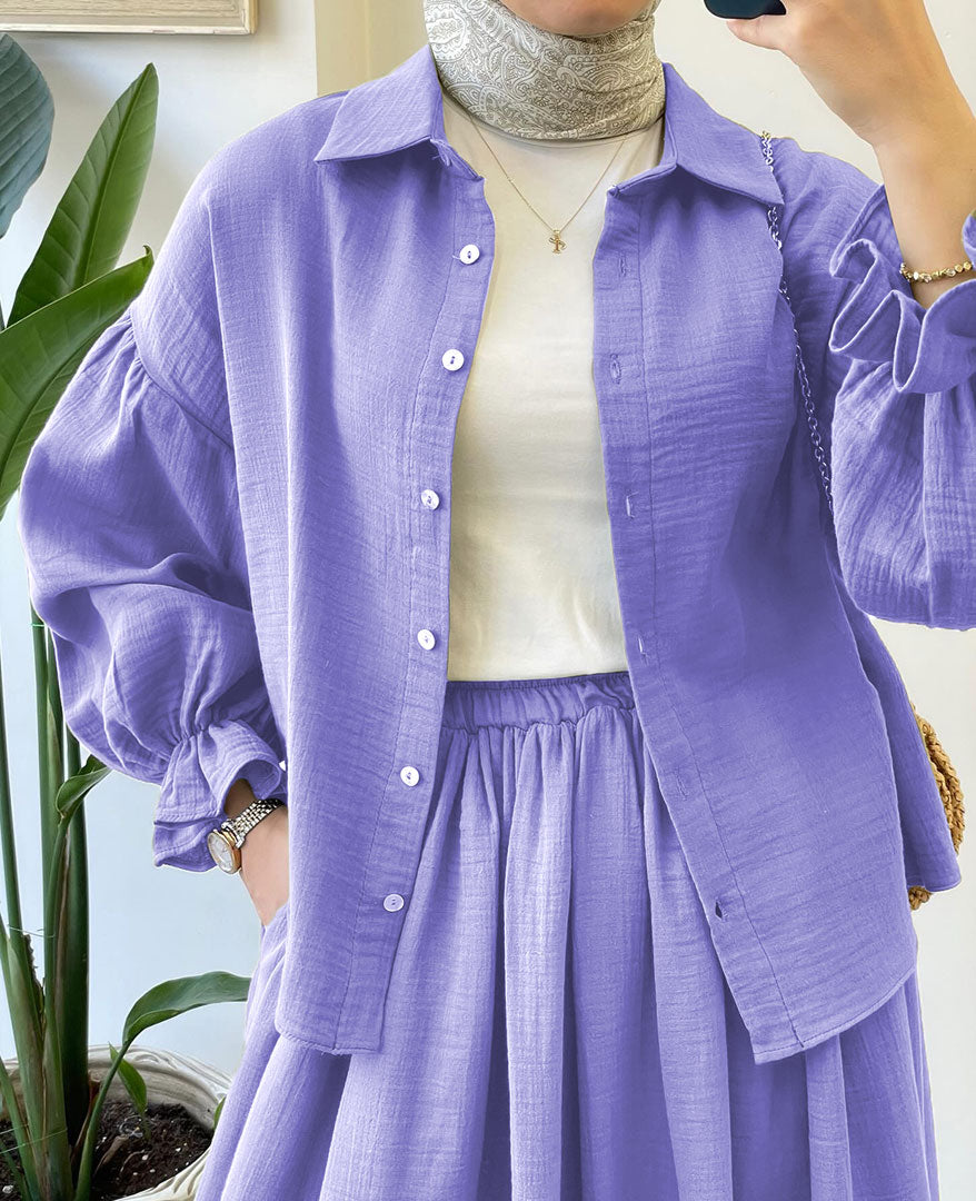 Muslin-Feel Textured Georgette 2-Piece Set – Soft & Breathable