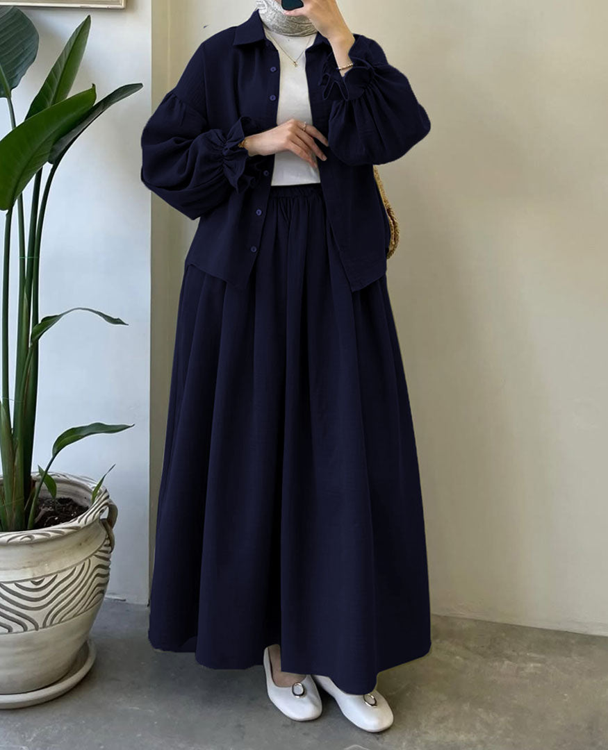 Muslin-Feel Textured Georgette 3-Piece Set – Soft & Breathable