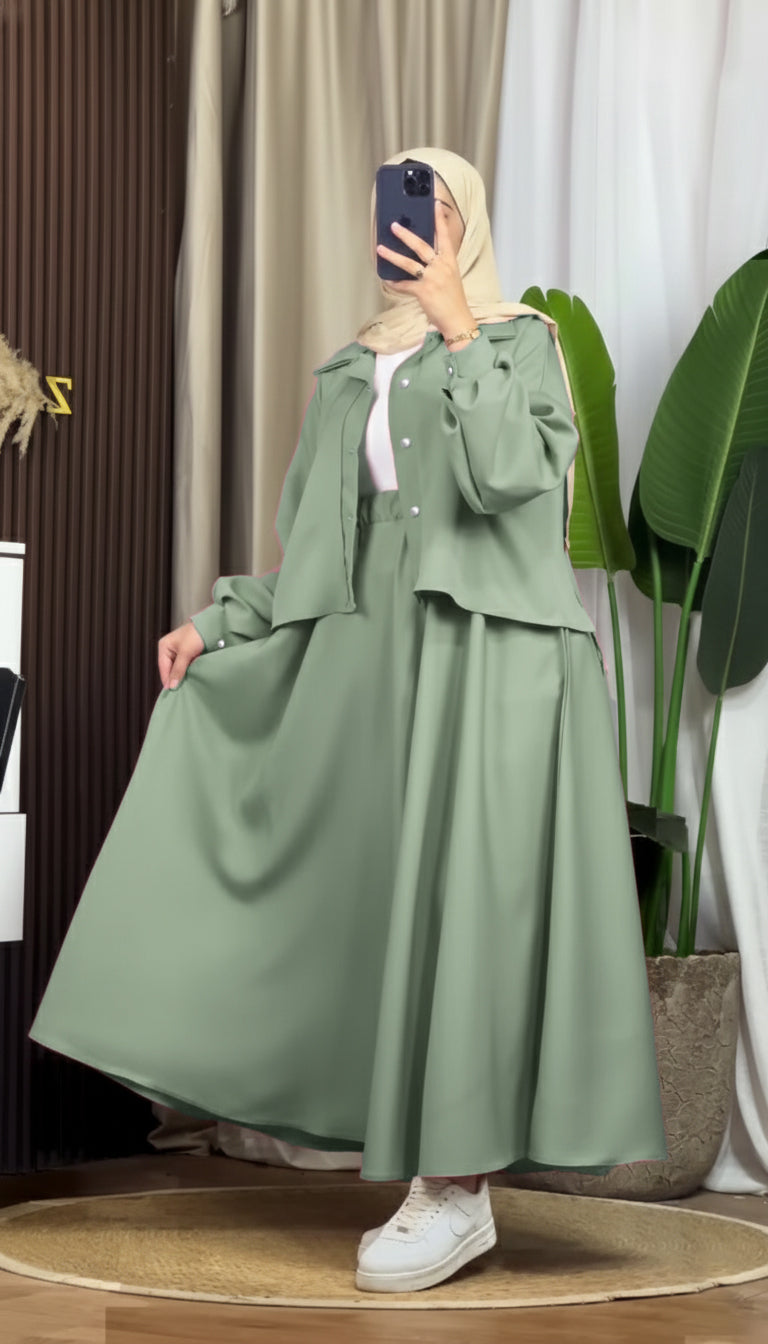 Mint Luxe Korean Georgette Dress With Inner  KaprayOfficial
