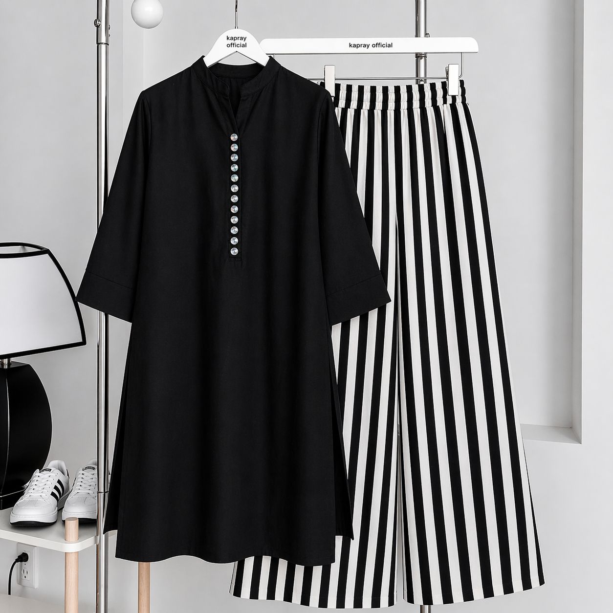 Midnight Stripe Elegance 2-Piece Set ⭐