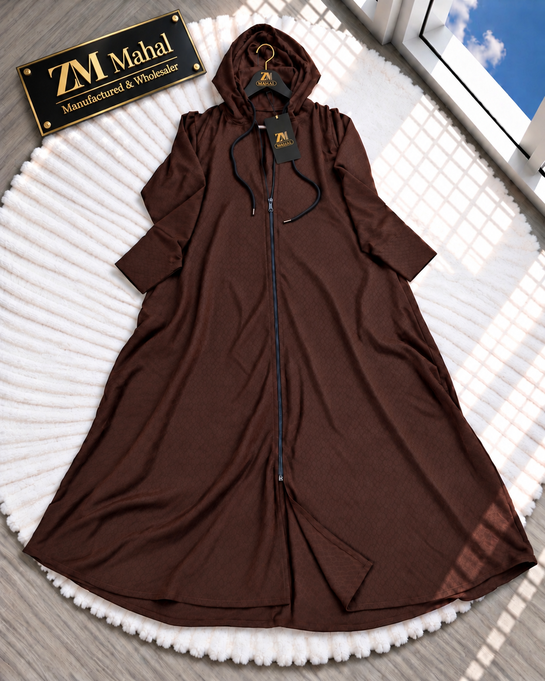 Hooded Textured Abaya