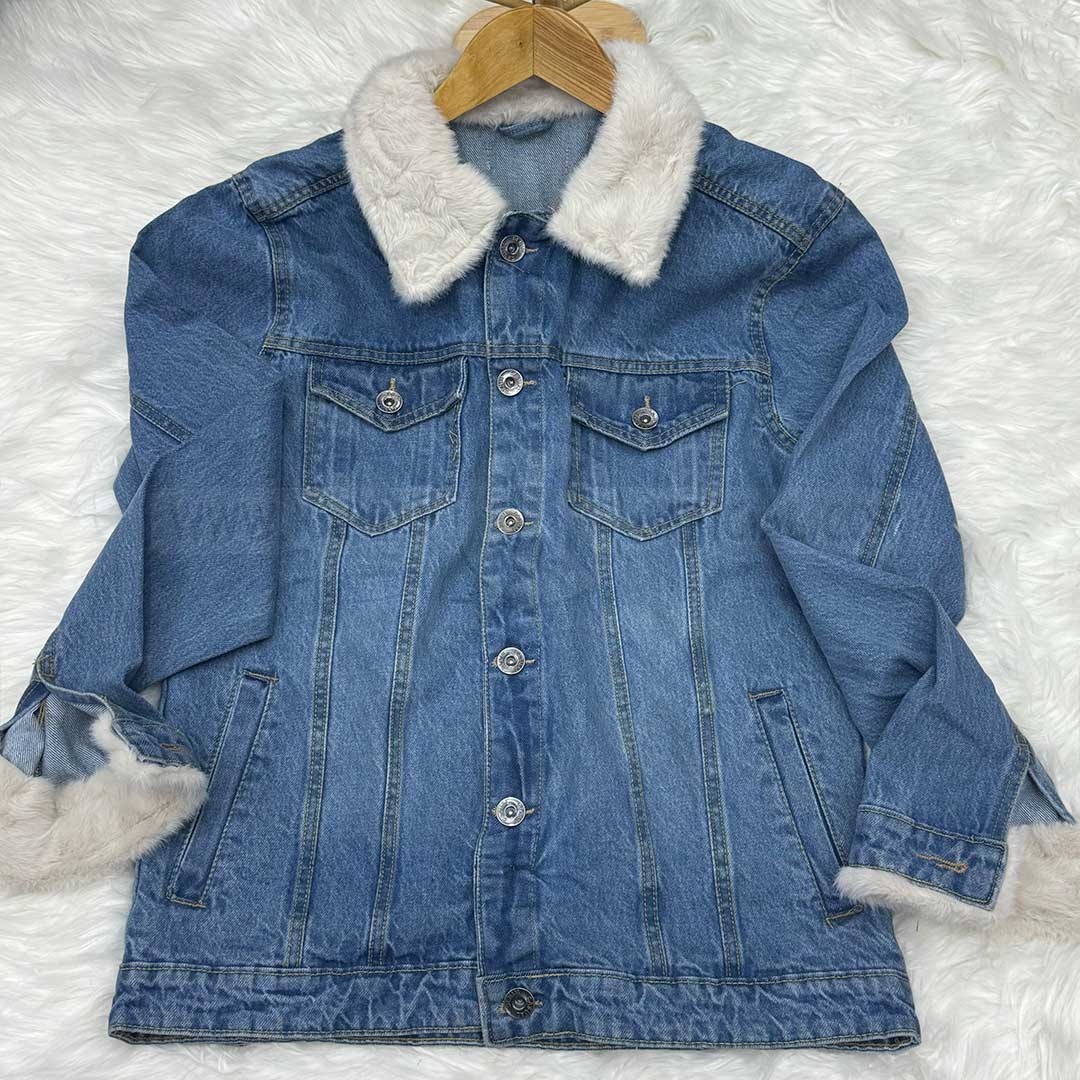 Fur-Collar Winter Denim Jacket