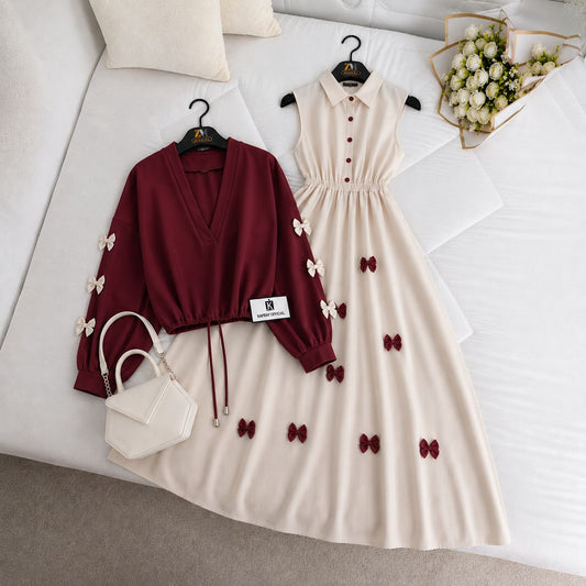 Wine Bow Classic Embellished Maxi