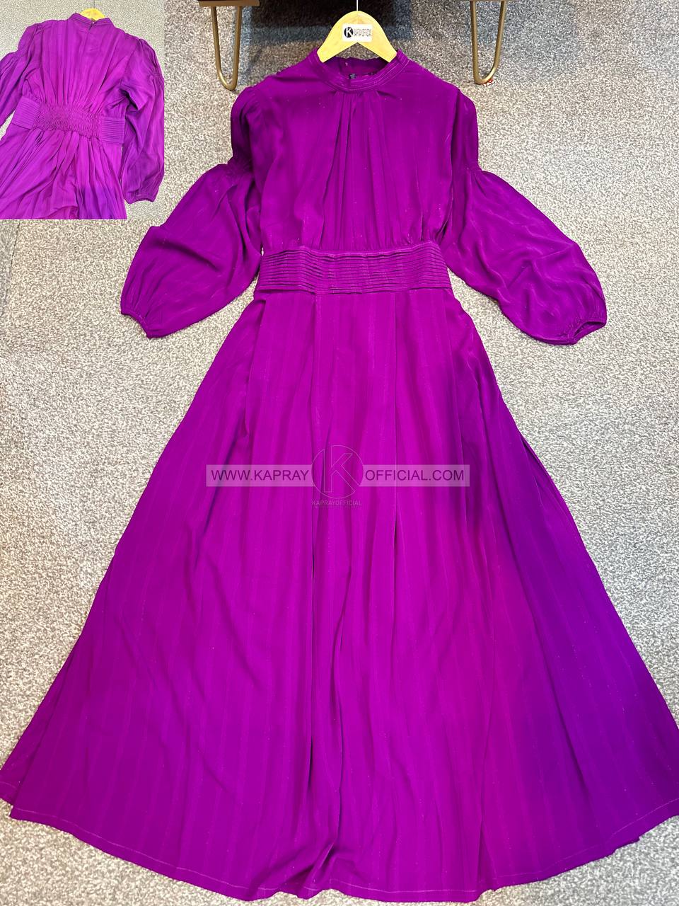 Glitter Frock Casual Wear Balloon Sleeves K-01