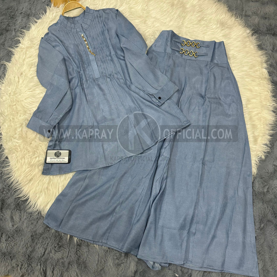 Pleated Top and Flared Flapper Set
