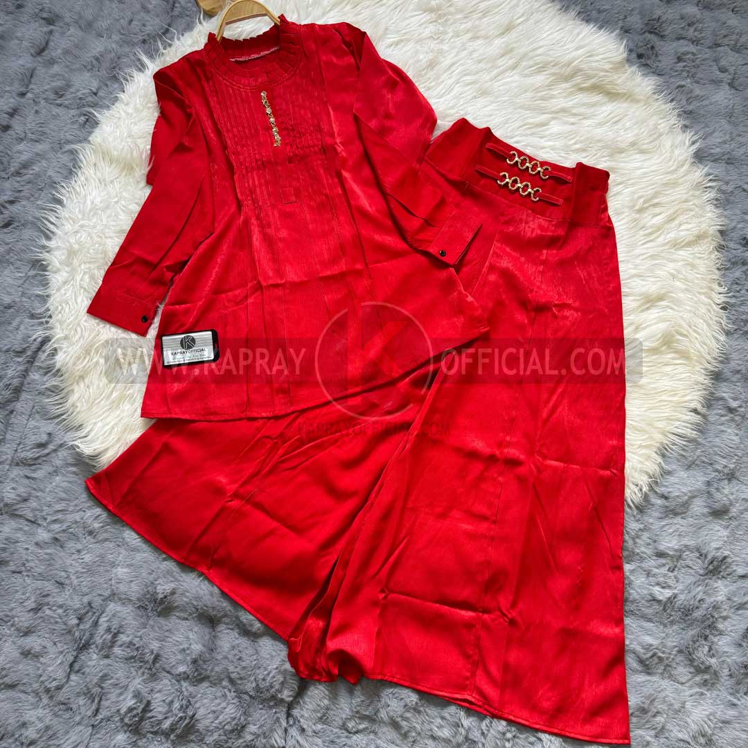 Pleated Top and Flared Flapper Set