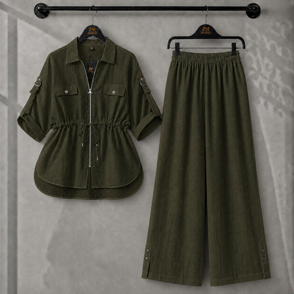Laleh Turkish Irish Cotton Utility Co-Ord Set | ZM-032