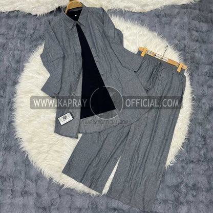 3-Piece Denim Co-Ord Set with Jersey Inner