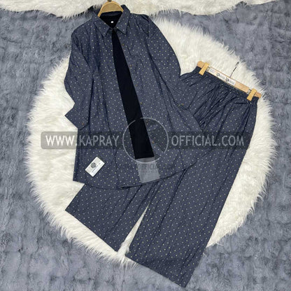 3-Piece Denim Co-Ord Set with Jersey Inner