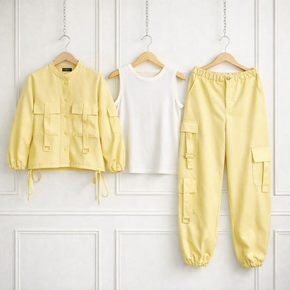 Women’s Cargo Jacket & Wide-Leg Pants Co-ord Set K-1
