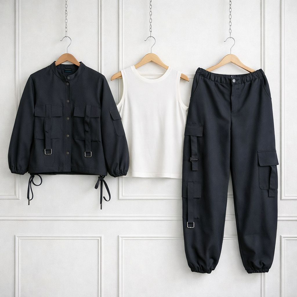 Women’s Cargo Jacket & Wide-Leg Pants Co-ord Set K-1