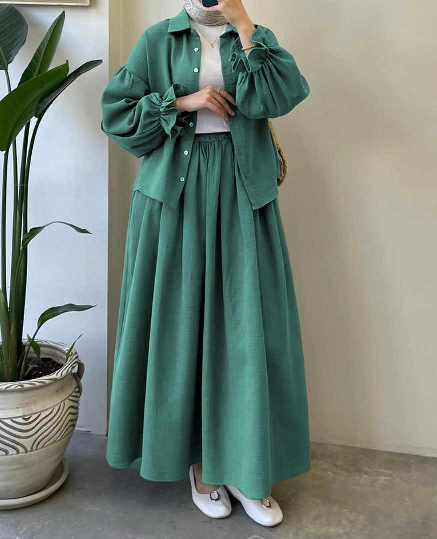 Muslin-Feel Textured Georgette 3-Piece Set – Soft & Breathable