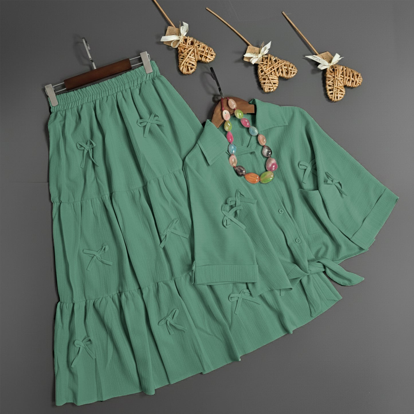 Luxe Bow Ribbon Charm 2-Piece Set