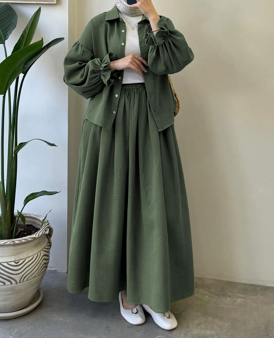 Muslin-Feel Textured Georgette 3-Piece Set – Soft & Breathable