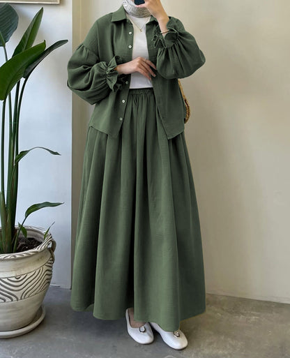 Muslin-Feel Textured Georgette 3-Piece Set – Soft & Breathable