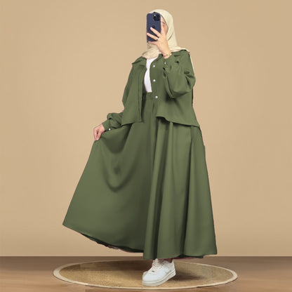 Mint Luxe Korean Georgette Dress With Inner