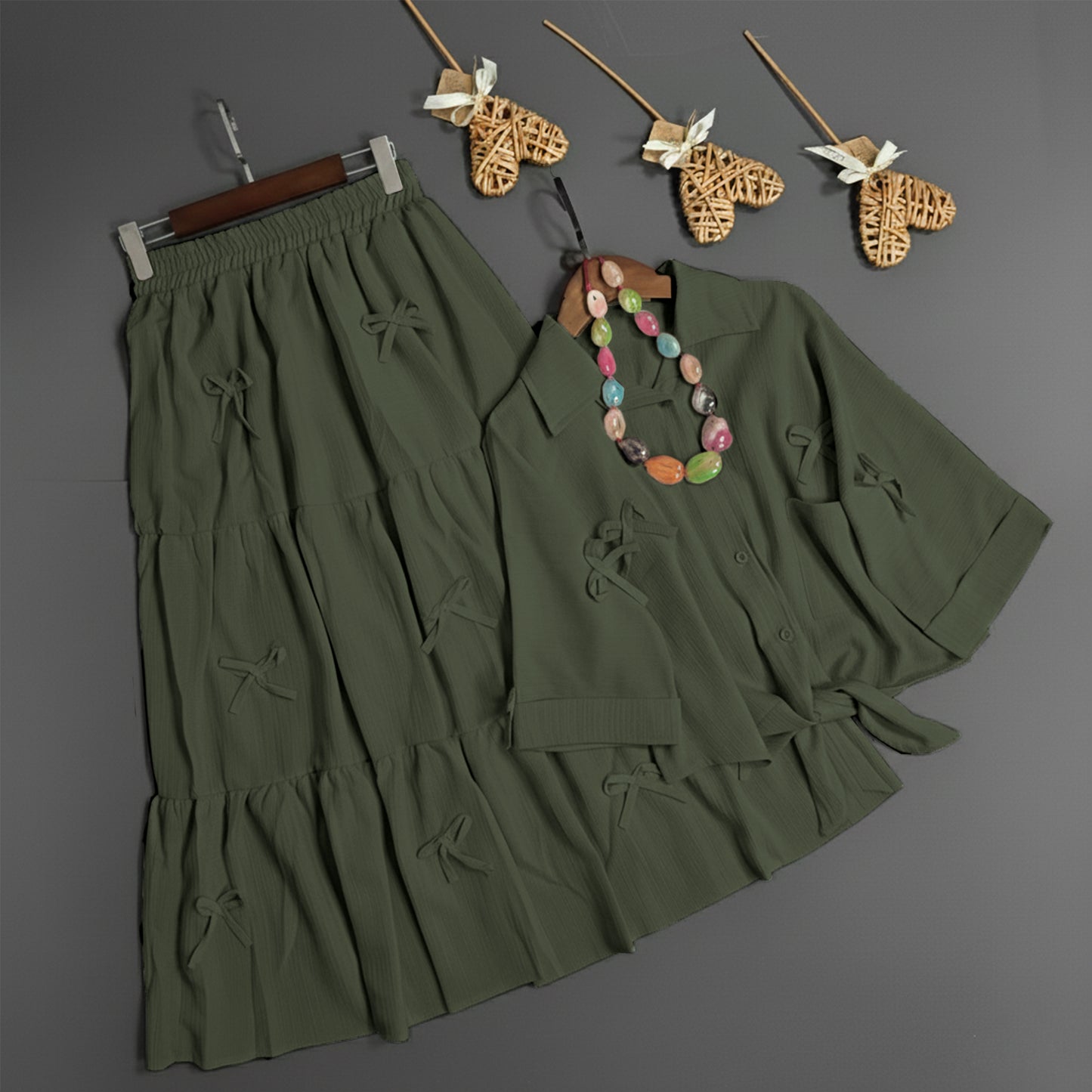 Luxe Bow Ribbon Charm 2-Piece Set