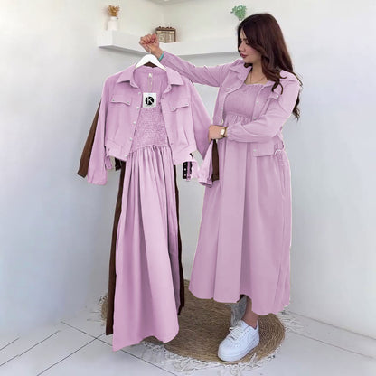 Modest Chic Button Jacket Maxi