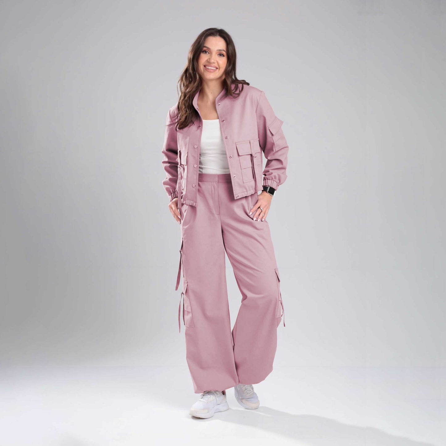 Women’s Cargo Jacket & Wide-Leg Pants Co-ord Set