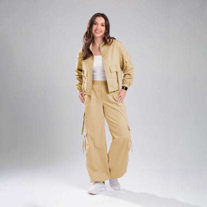 Women’s Cargo Jacket & Wide-Leg Pants Co-ord Set