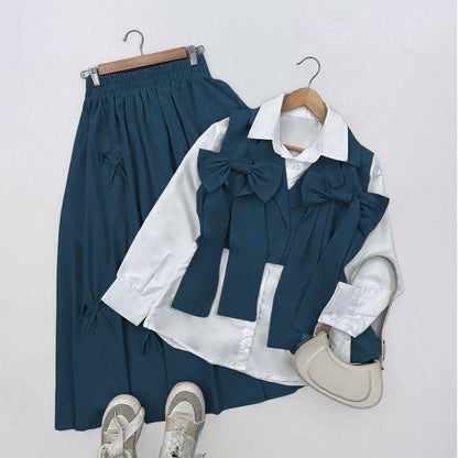 Ribbon Charm Layered 3-Piece Suit