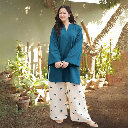 Heart Embroidered 2-Piece Set
