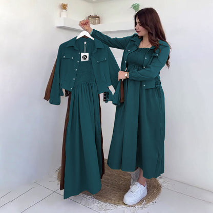 Modest Chic Button Jacket Maxi