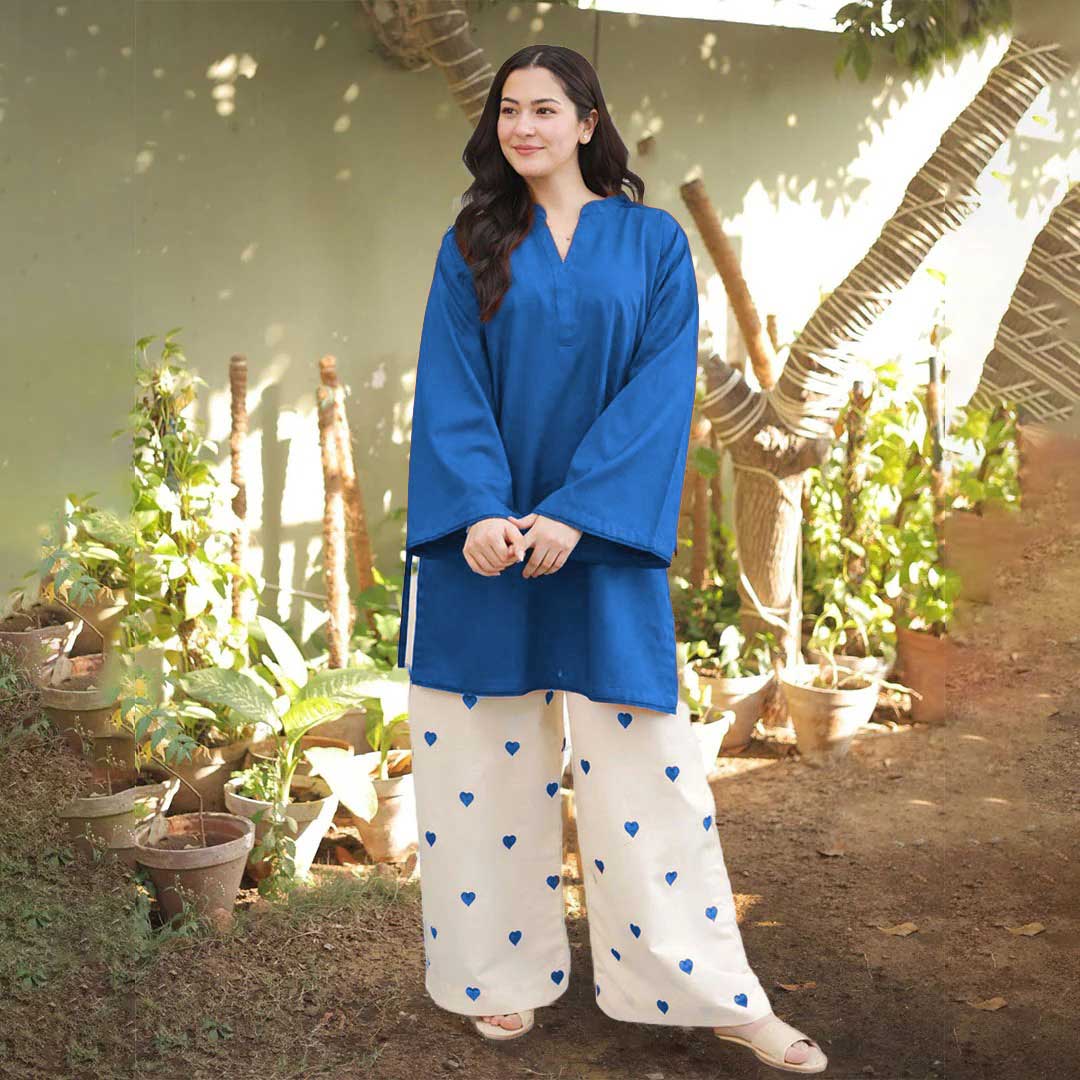 Heart Embroidered 2-Piece Set