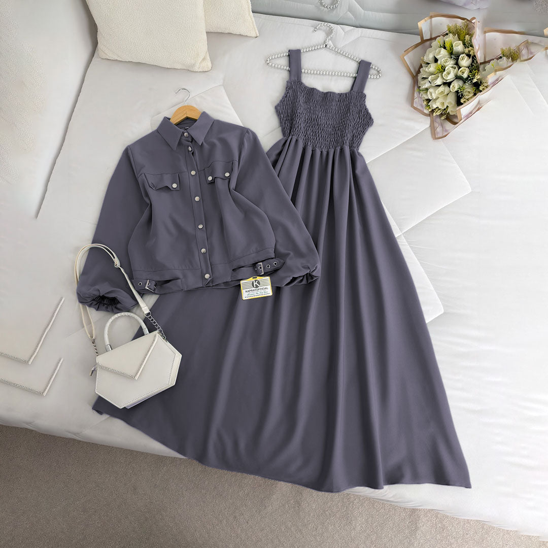 Modest Chic Button Jacket Maxi | ZM-007