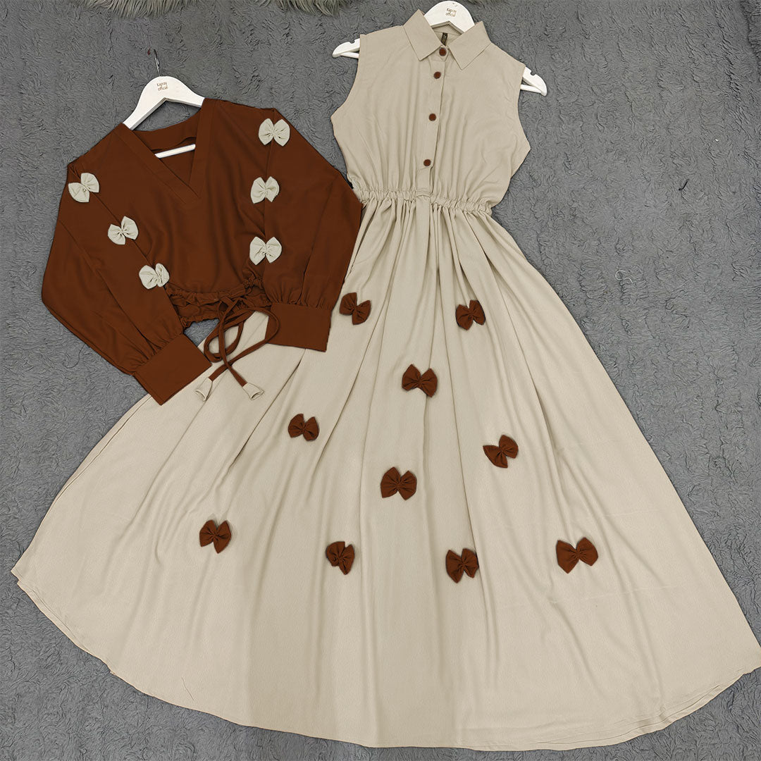 Classic Wine Bow Embellished Maxi