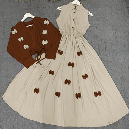 Classic Wine Bow Embellished Maxi