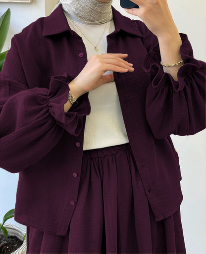 Muslin-Feel Textured Georgette 3-Piece Set – Soft & Breathable