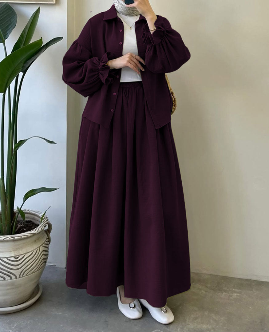 Muslin-Feel Textured Georgette 3-Piece Set – Soft & Breathable