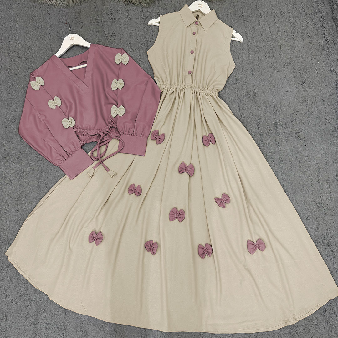 Classic Wine Bow Embellished Maxi