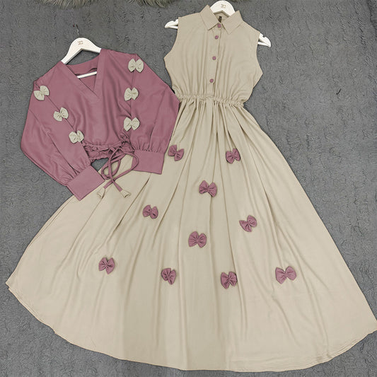 Classic Wine Bow Embellished Maxi