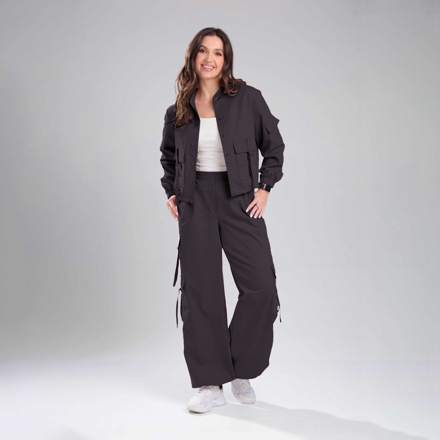 Women’s Cargo Jacket & Wide-Leg Pants Co-ord Set