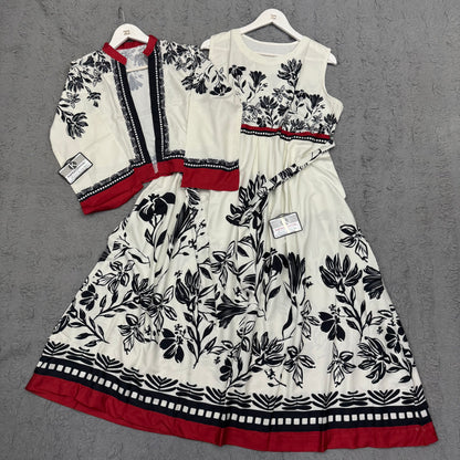 Lulu Print 2Pc Koti Maxi  Elegant Crepe Georgette
