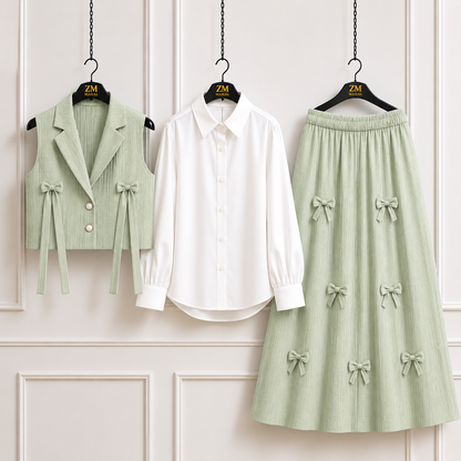 Bow Detail Skirt Set