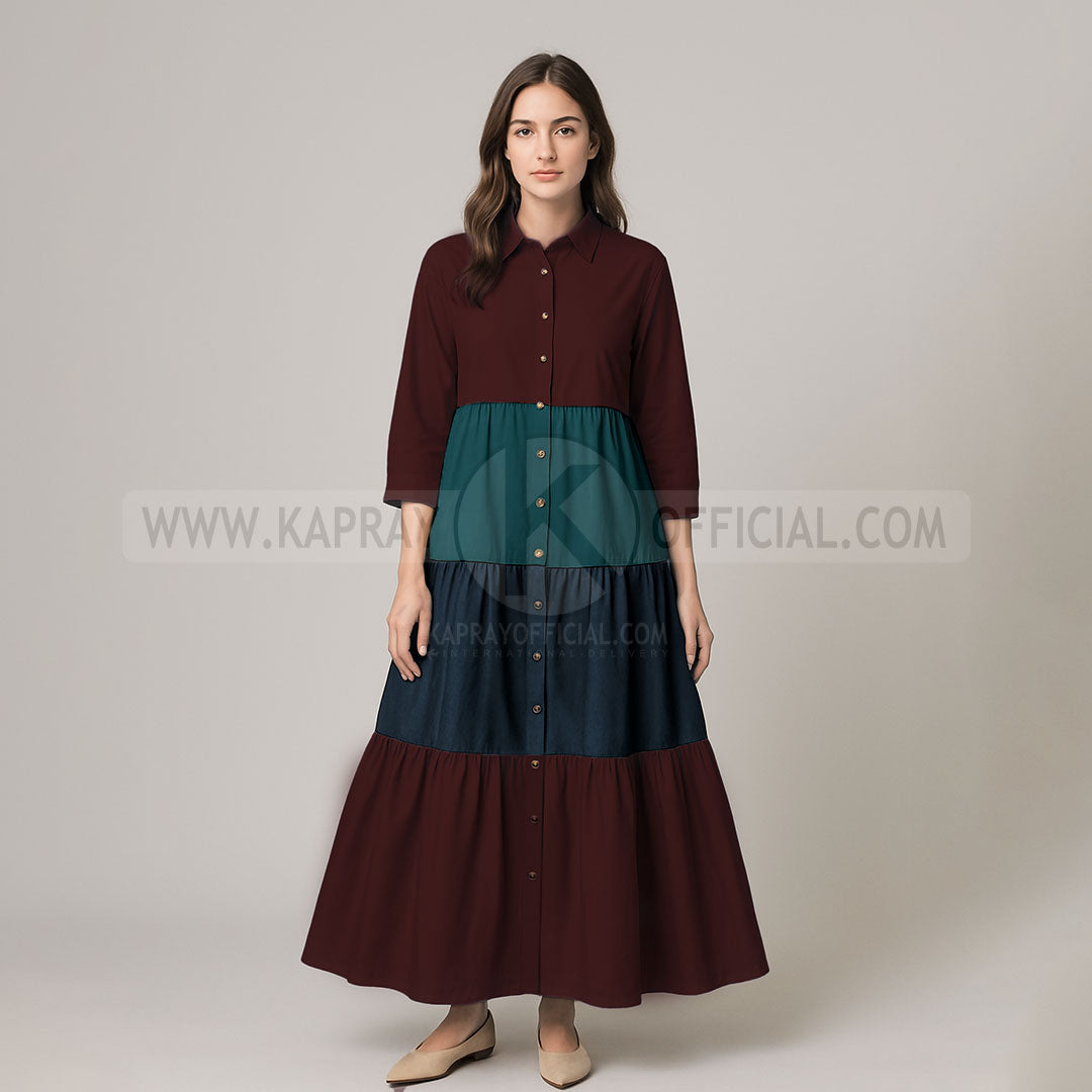 Elegant Multi Color Front Open Abaya FrocK