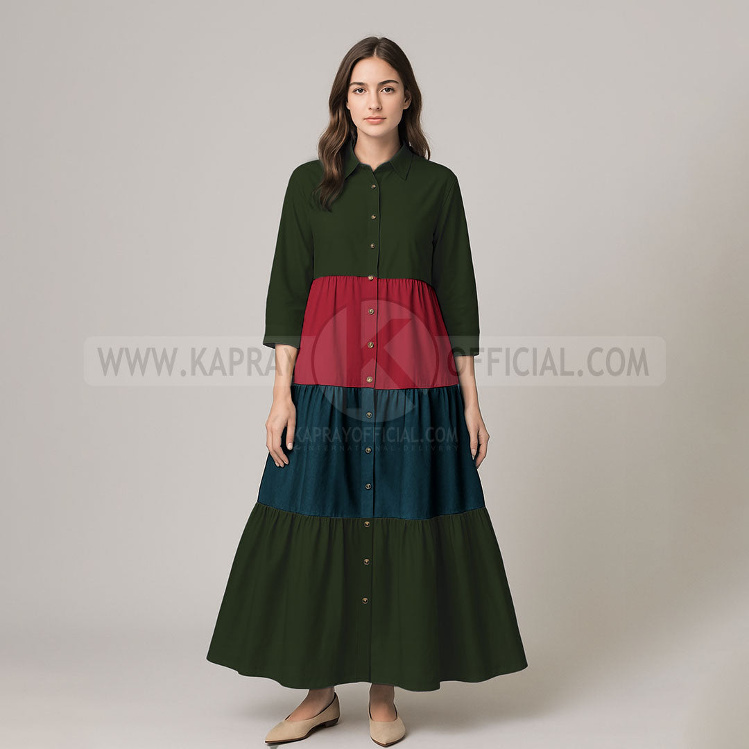Elegant Multi Color Front Open Abaya FrocK