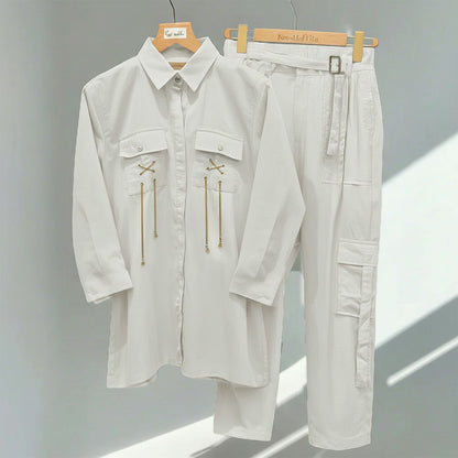 Cargo Trouser Co-ord Set with Chain & Pocket