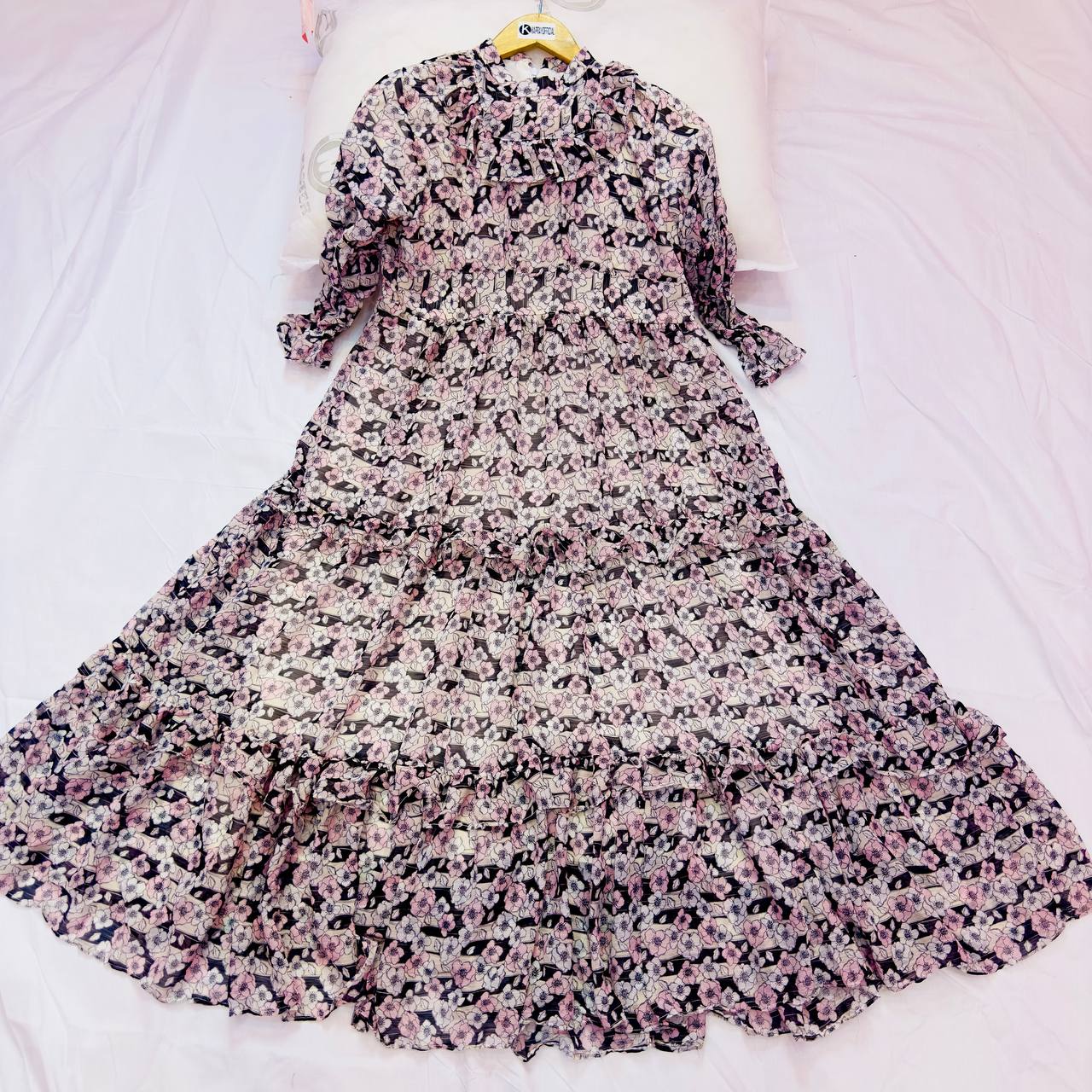 Floral Long Maxi With Face Mask FM-52