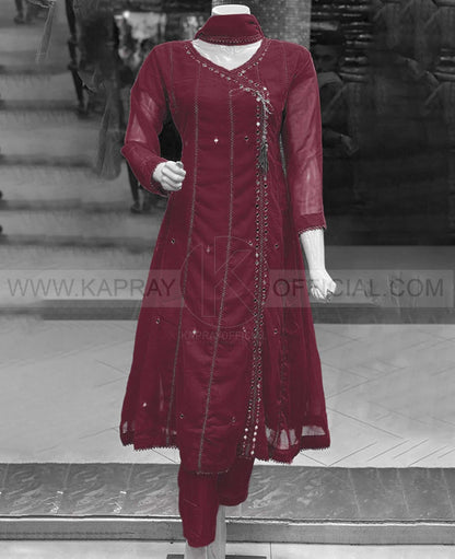 New Angrakha Style 3 Piece Suit